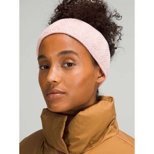 Lululemon Chevron Knit Ear Warmer One Size Pink Mist NWT